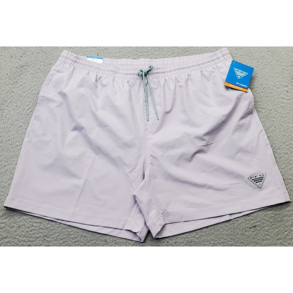 Columbia PFG Rambler Swim Shorts Mens‎ XL Purple Lined Performance Elastic Waist